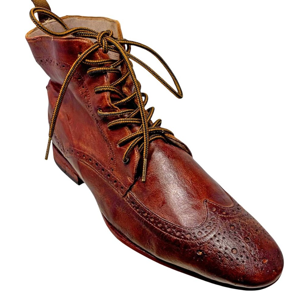 EDG by EDUARDO G Russet Buttery‎ Leather Wingtip Brogue Boots